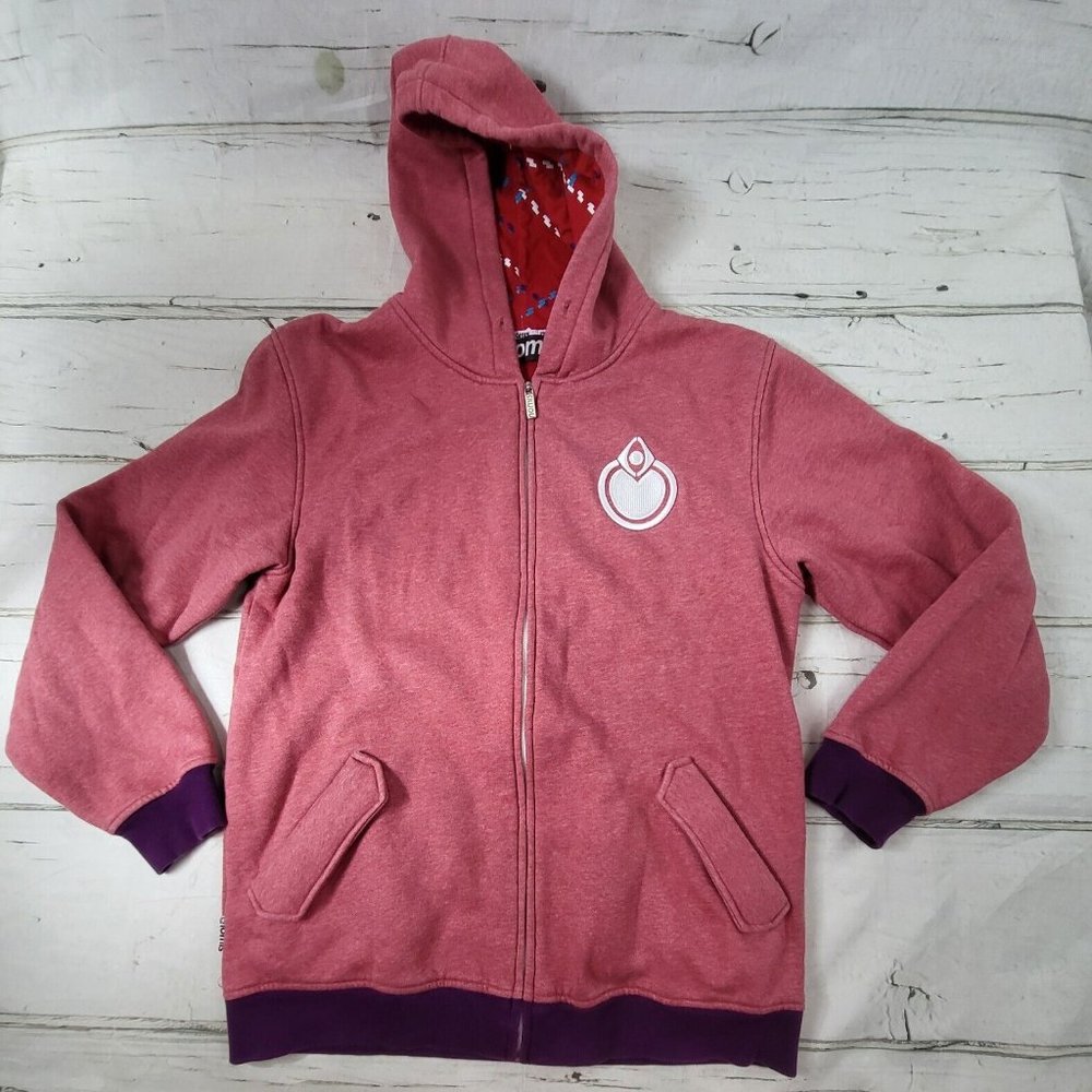 Nomis Pink Full Zip Hoodie w Graphic Logo Womens Size L